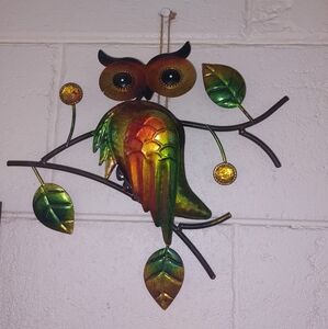 Owl 3D Wall Hanging Art Crafts Metal Bird Sculpture Garden Iron Outdoor Patio...
